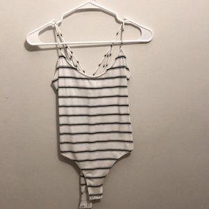Selling a cute striped bodysuit from forever 21. Size Small. Only worn once